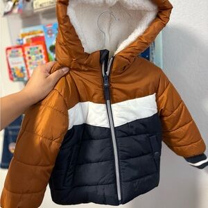 Rothschild & Co Baby Boys Varsity Colorblock Jacket - Navy/cedar